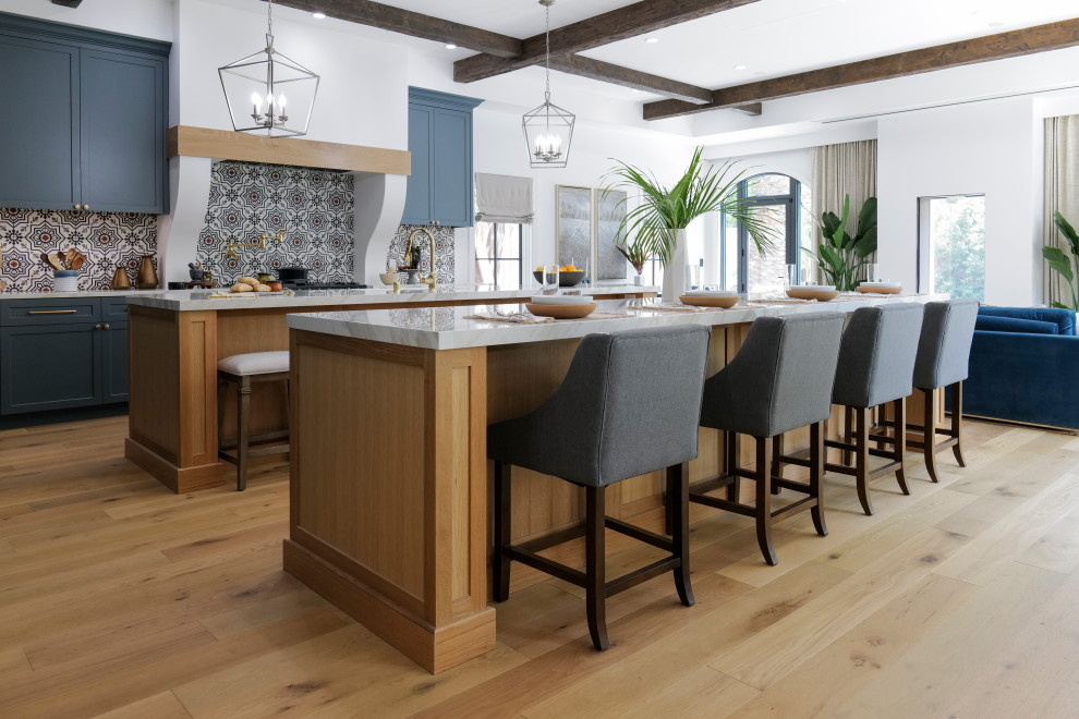 Transitional Kitchen Design with Faux Wood Beams - Transitional ...
