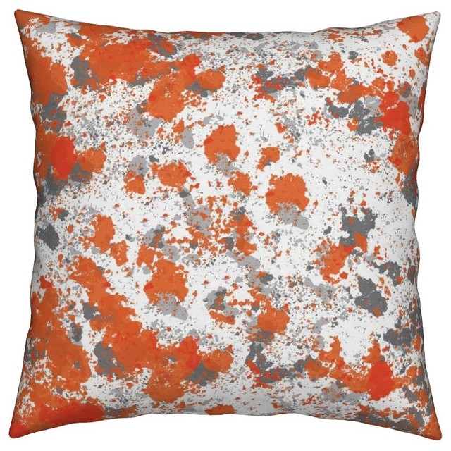 orange grey throw pillows