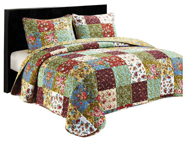 Vintage Garden Queen Quilt Set