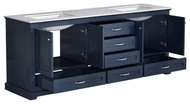 Dukes 80" Navy Blue Double Vanity - Transitional - Bathroom Vanities ...