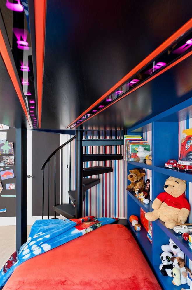 Contemporary kids' playroom in New York for kids 4-10 years old and boys.