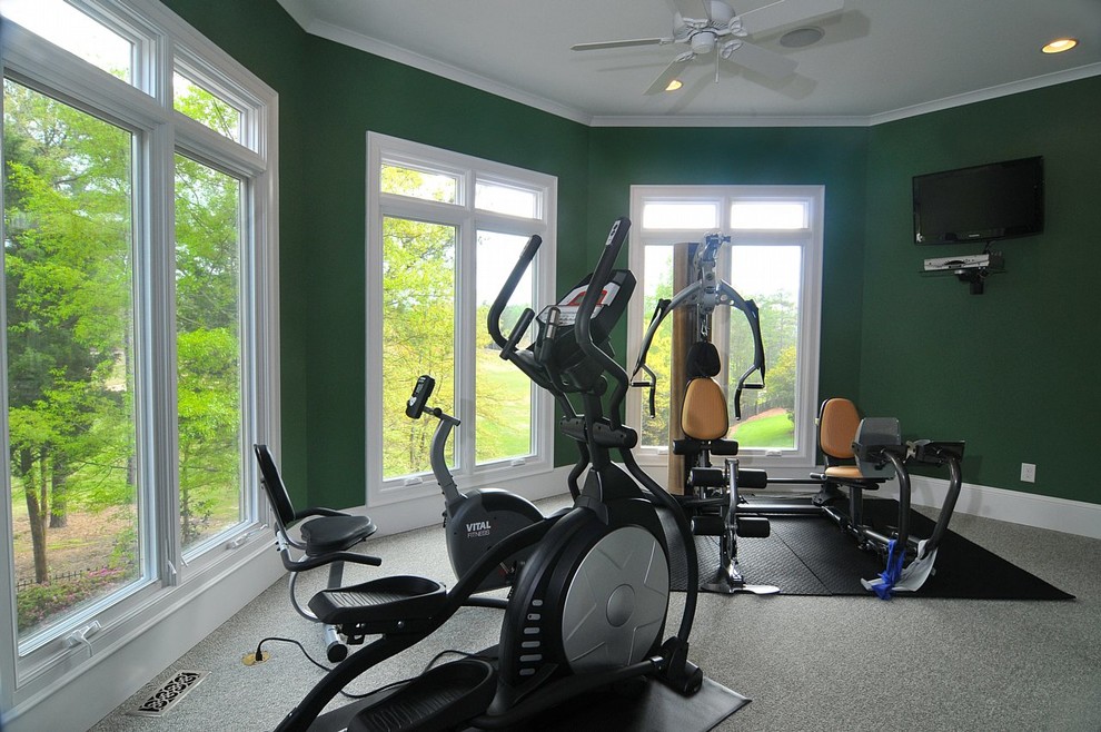 This is an example of a home gym in Charlotte.