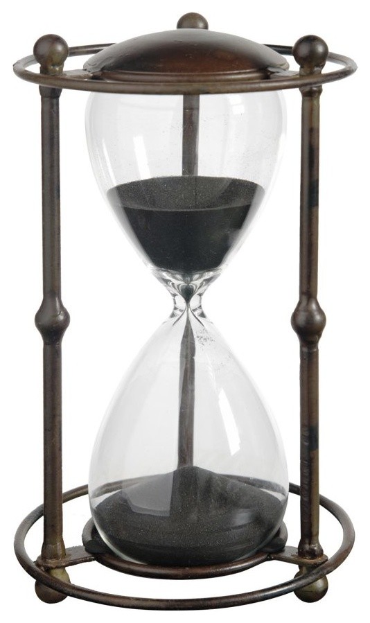 1 Hr. Hourglass Sand Timer Black Sand With Stand