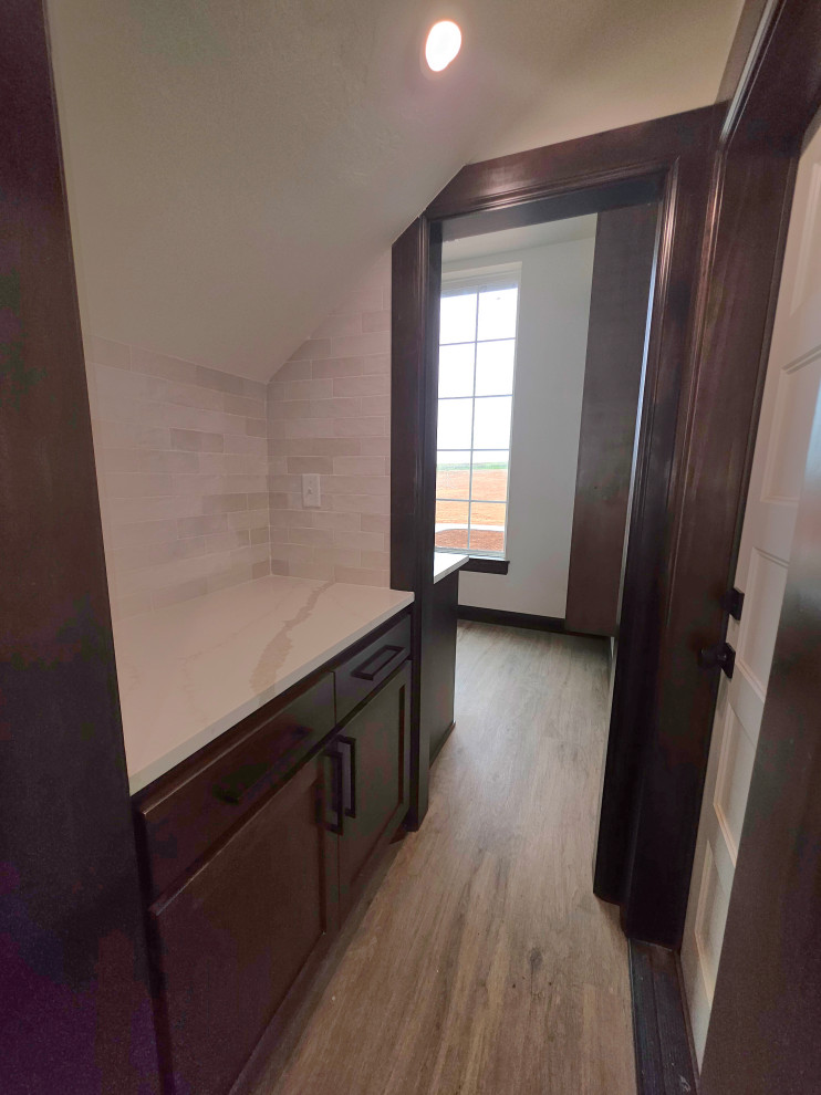 Coffee Nook with quartz countertops & tile backsplash
