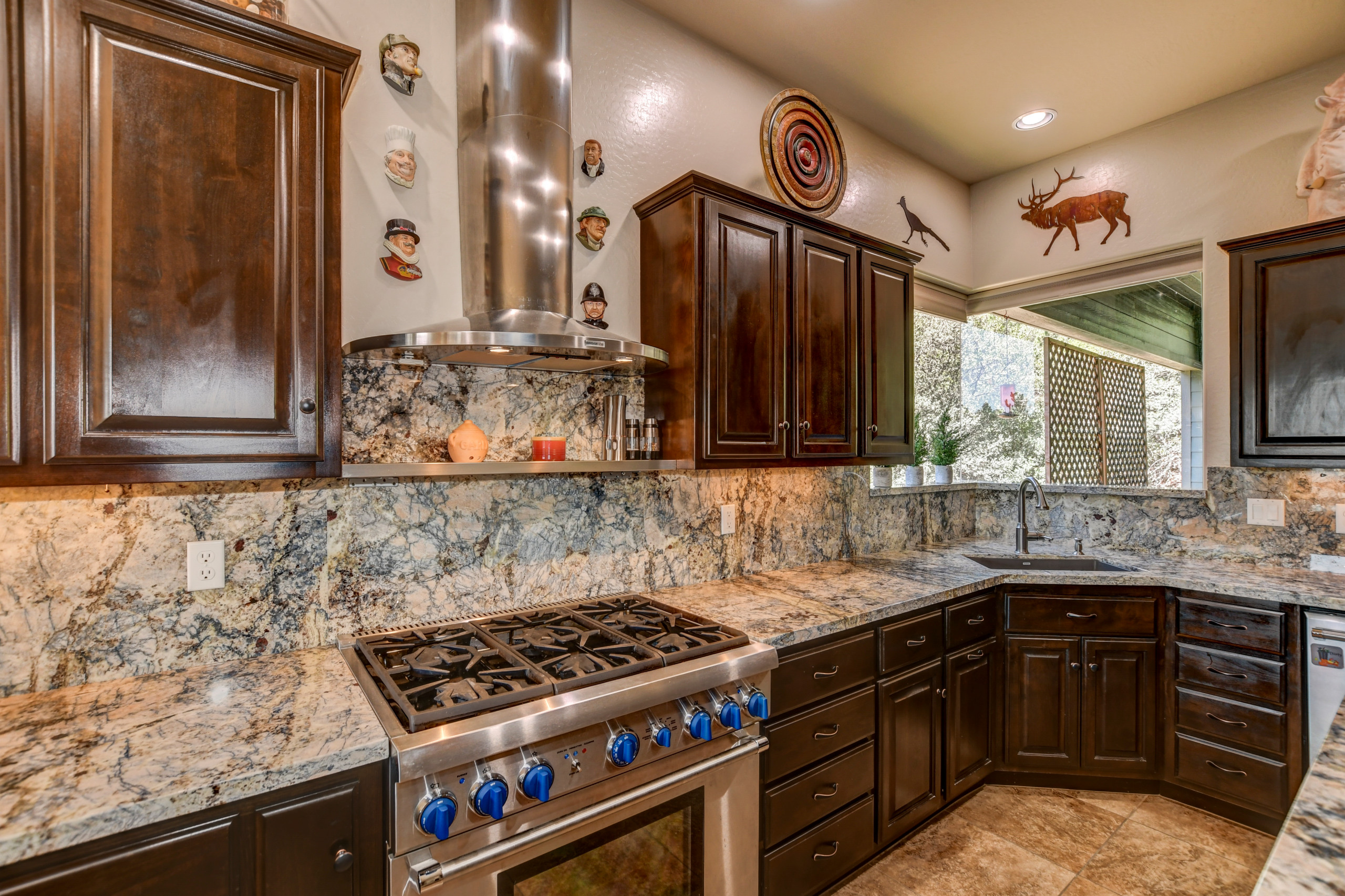 Azul Fantasy Granite with full height back splash