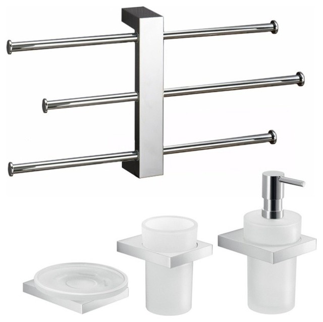 Modern Wall Mounted Bathroom Accessory Set Contemporary Bathroom
