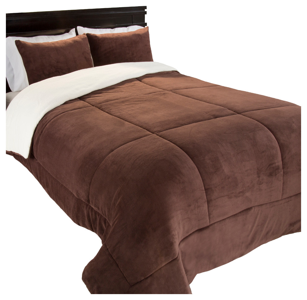 Sherpa/Fleece Comforter Set by Lavish Home - Traditional - Comforters
