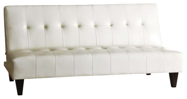 Modern White Bycast Leather Adjule Futon Sofa Bed Sleeper Couch Modern White Bycast Leather Adjule Futon Sofa Bed Sleeper Couch