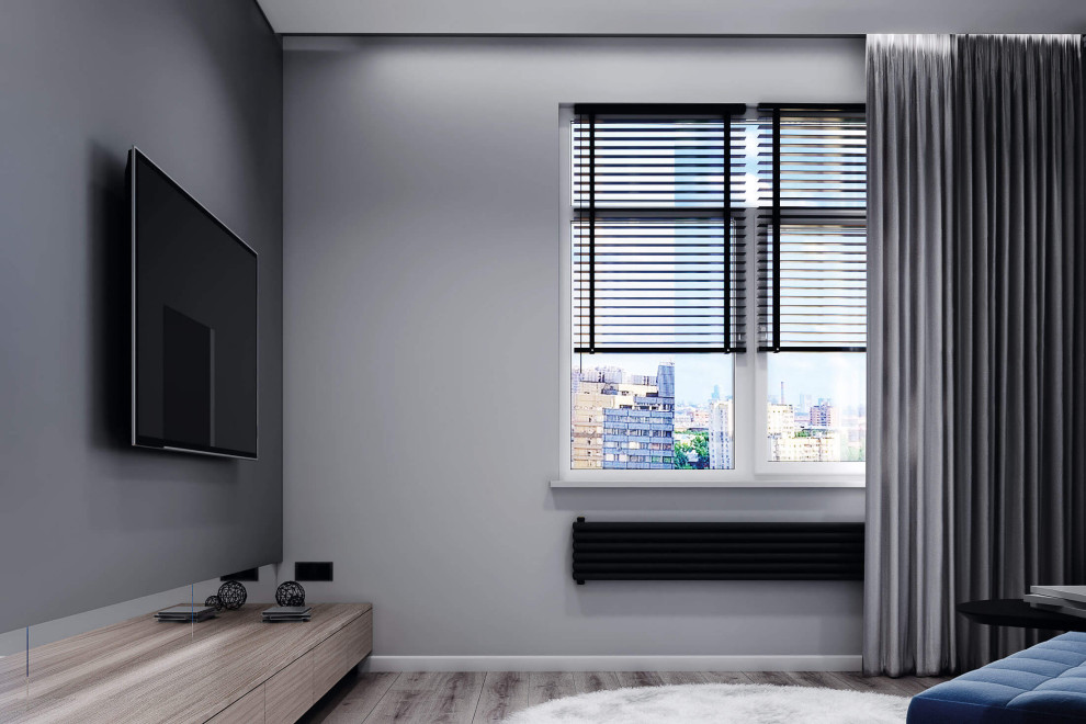 Современный дизайн в серых тонах, ЖК Панорама