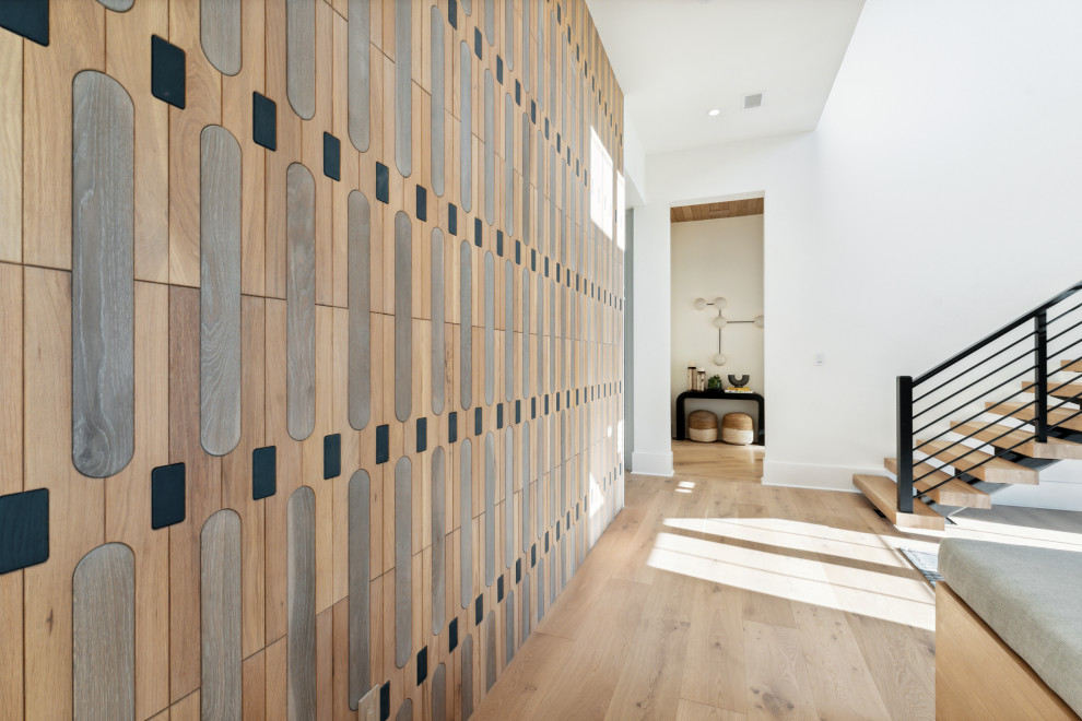 Hallway - transitional hallway idea in Charleston