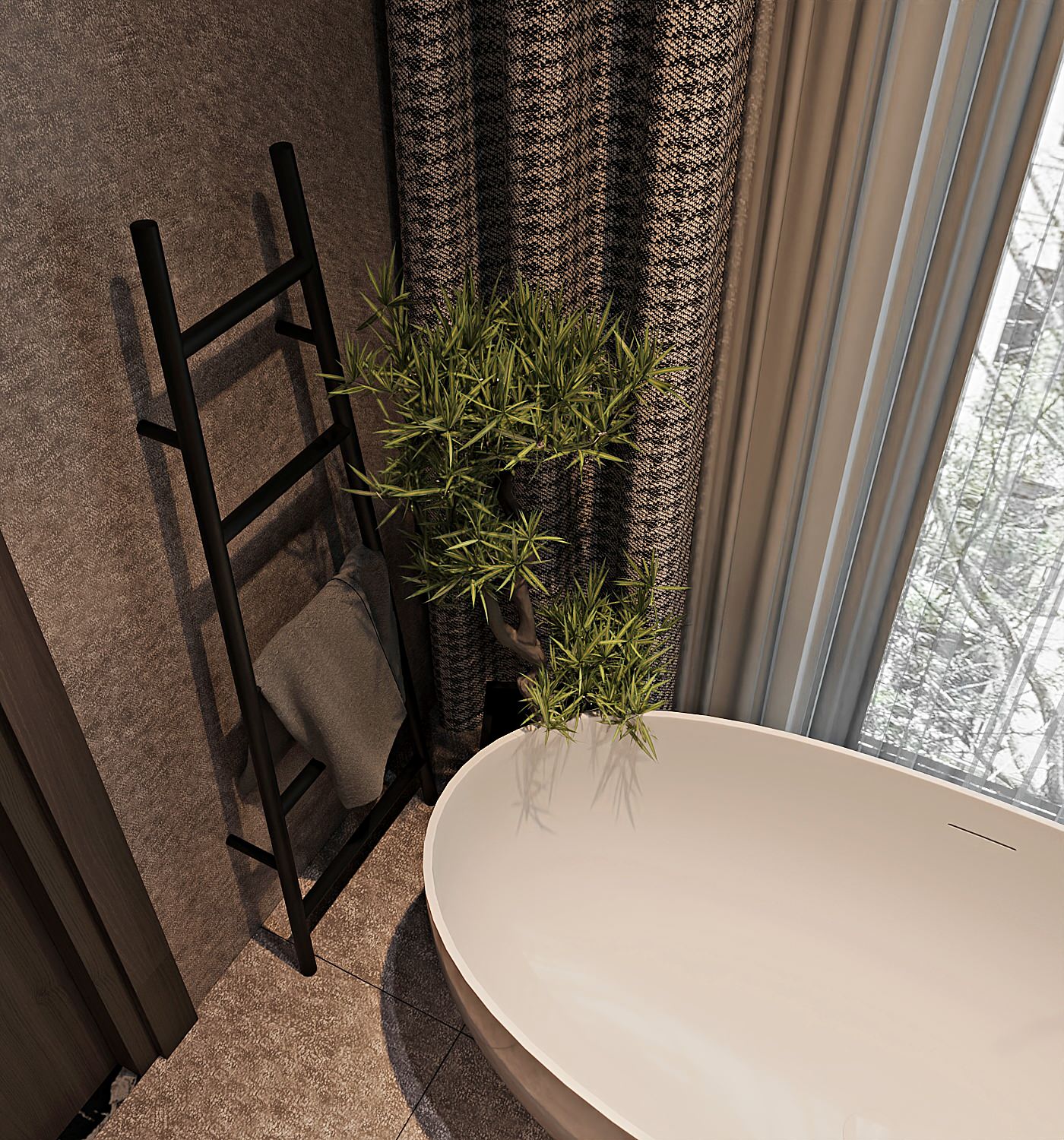 Ванная комната "Медные акценты"