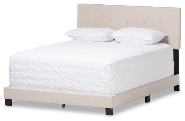 Hampton Fabric Upholstered Bed, Light Beige, King