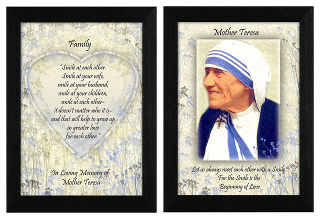 Family Quotes By Mother Teresa Collection Printed Wall Art Black Frame Contemporary Prints And Posters By Virventures