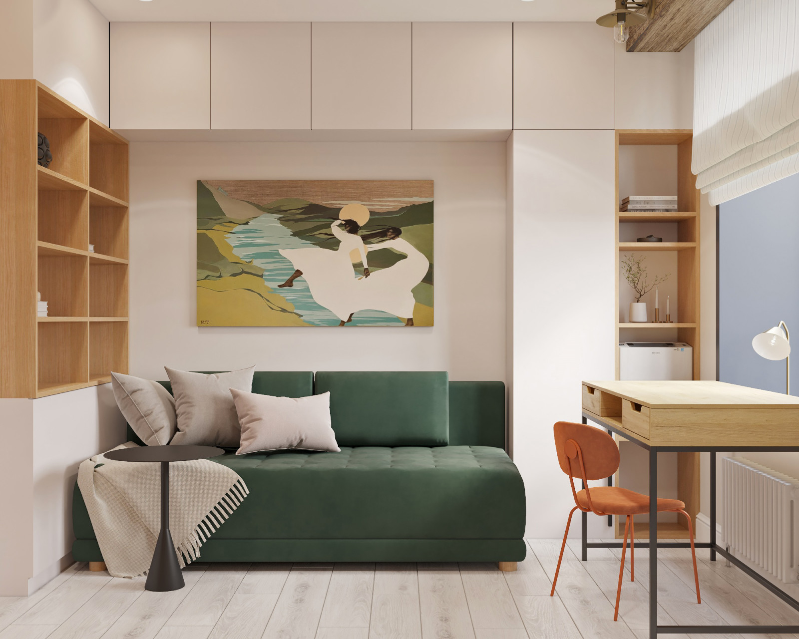 Дизайн проект квартиры с элементами стиля mid-century modern.