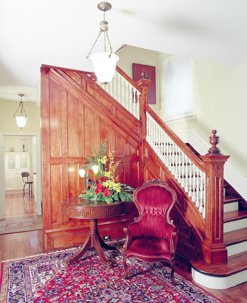 This is an example of a traditional staircase in Toronto.