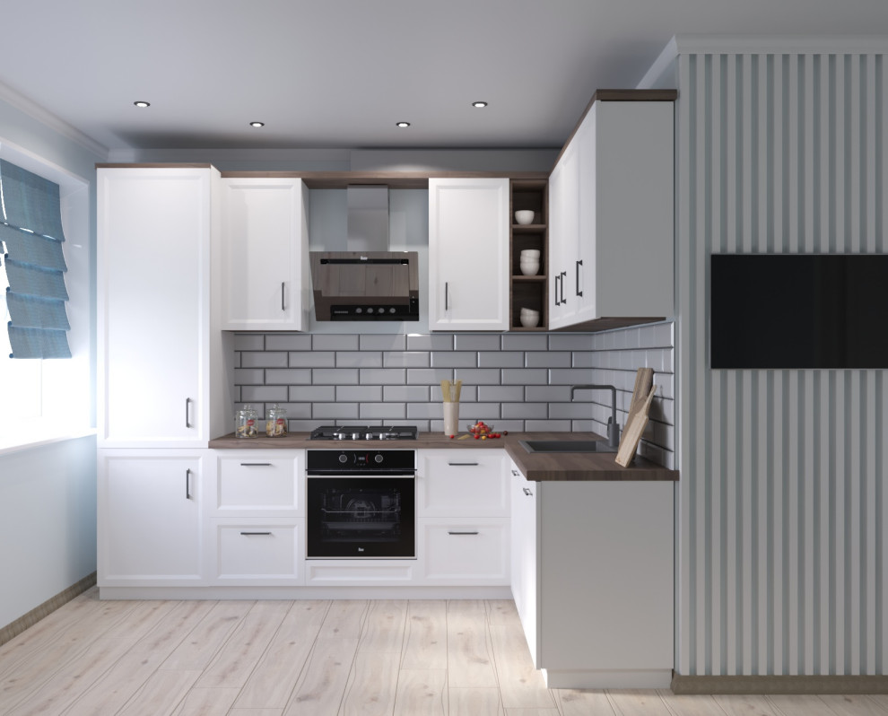 Проект светлой кухни в ЖК Чапаева