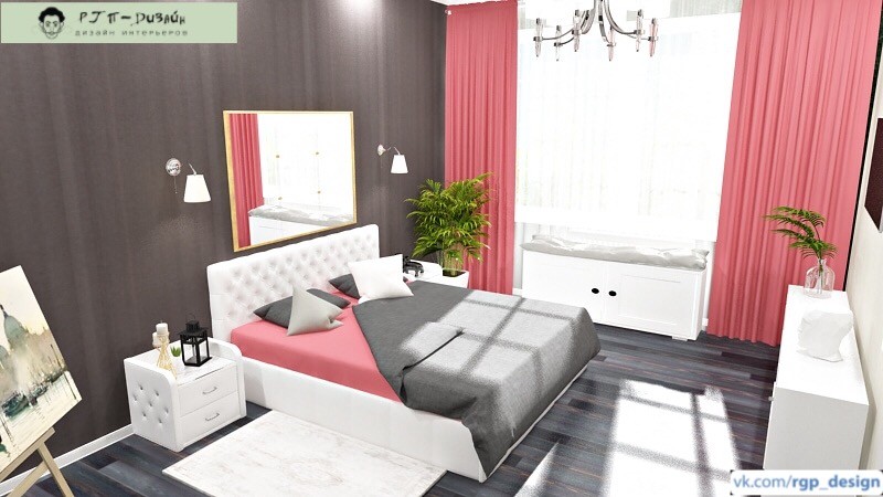 Спальня в цвете "Живой коралл"