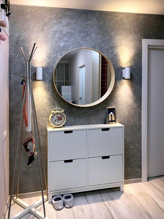 Реализация проекта фрагмента квартиры, кухня, прихожая и СУ