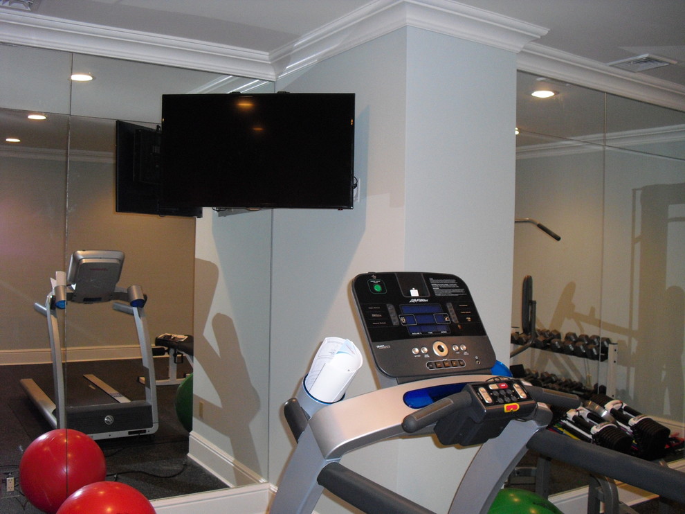 TV in Home Gym Modern Home Gym New York by Future Home