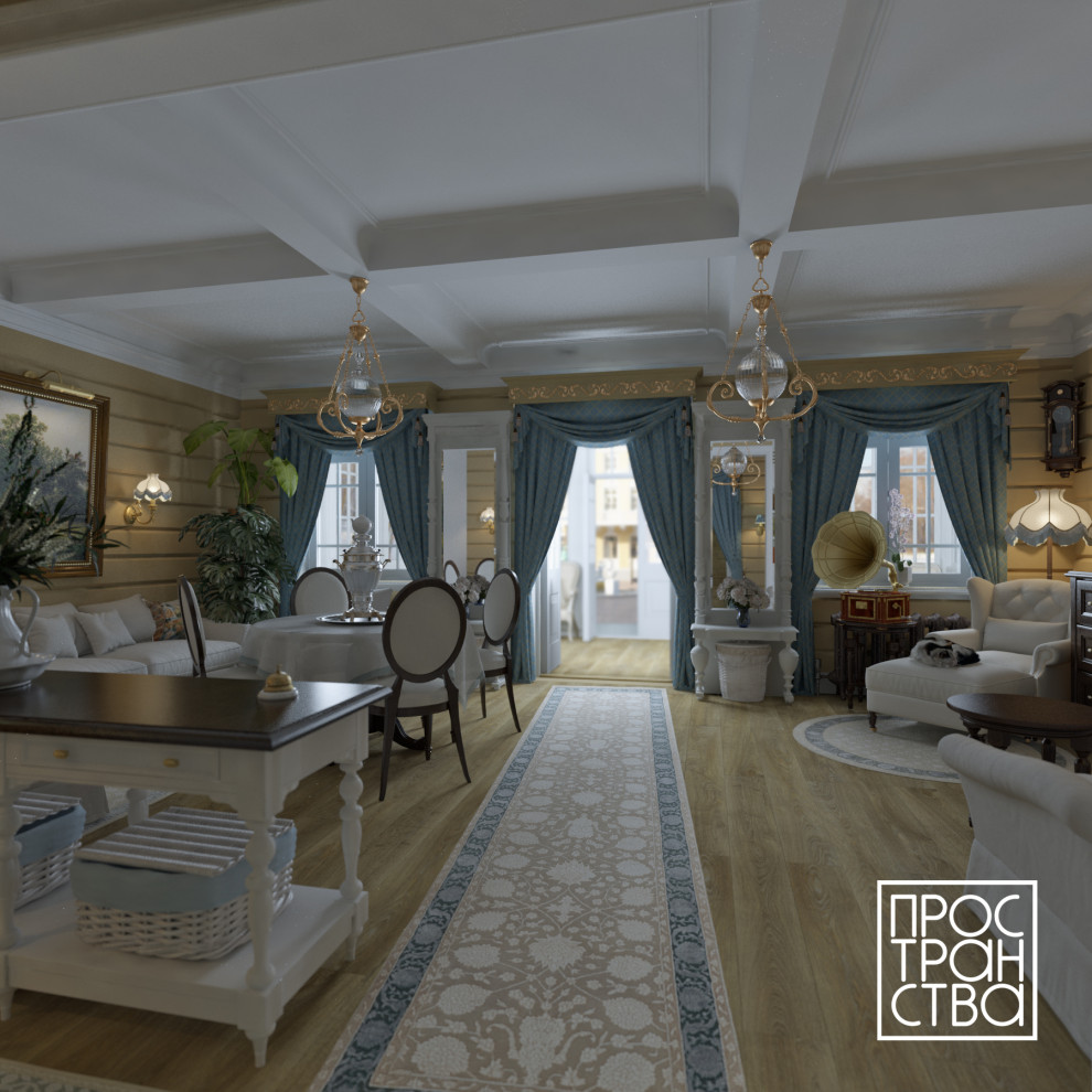 Проект гостиницы в русском стиле в Подмосковье