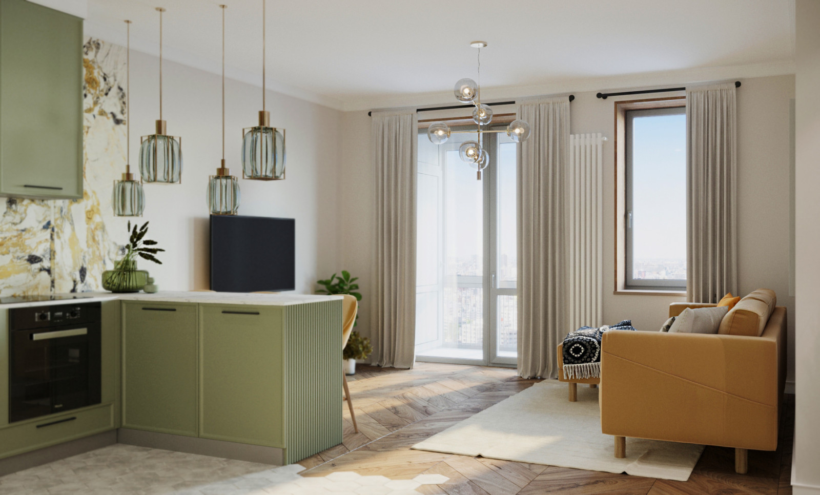 Яркая квартира в ЖК Бавария