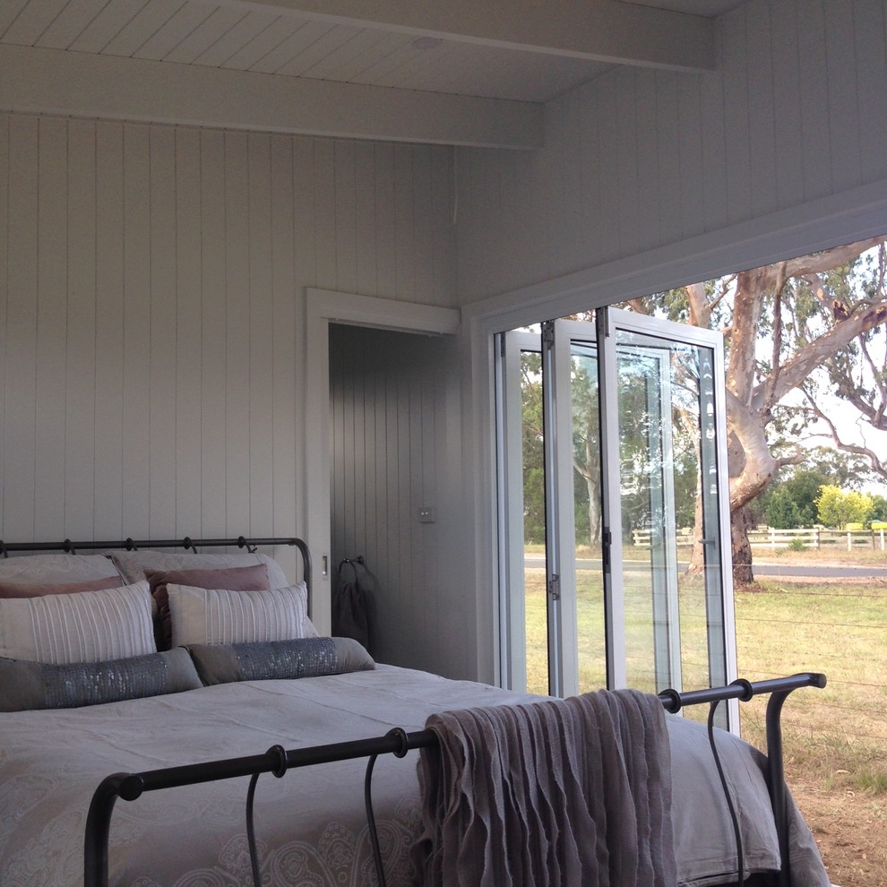 Bedroom - coastal bedroom idea in Melbourne
