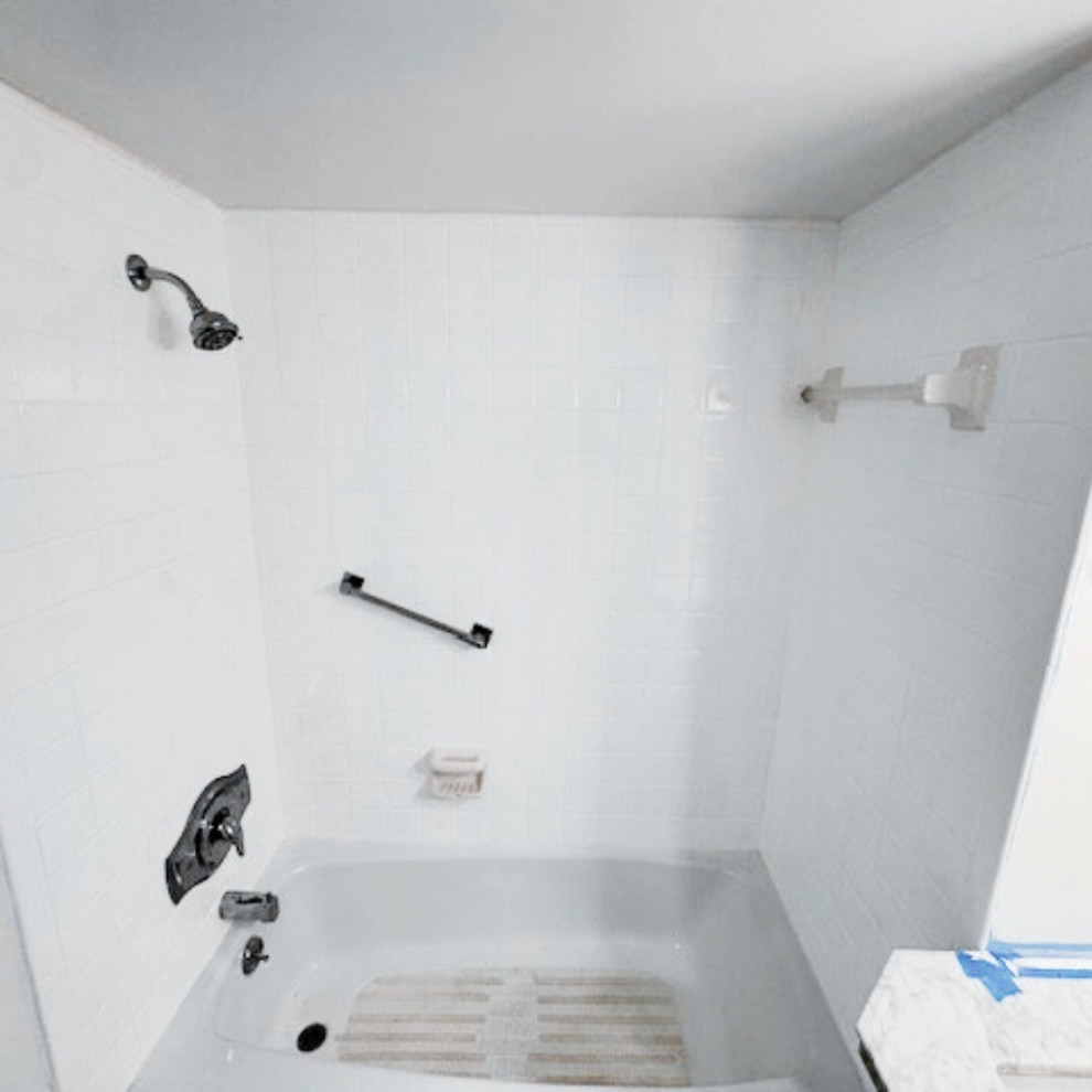 Shower Tile Refinish — Before & After
