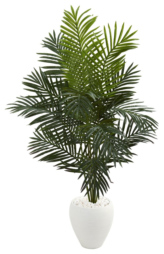 Artificial Tree 5.5 Foot Paradise Palm Tree with White Planter