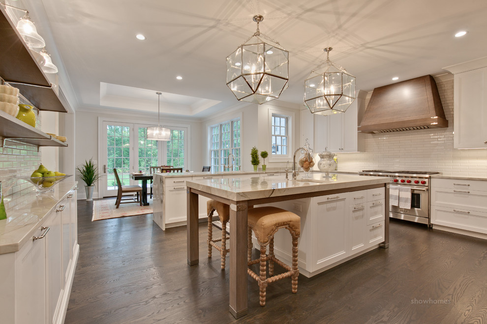 Example of a transitional home design design in Chicago
