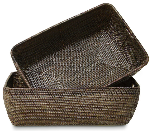 Nito Coil Rectangle Baskets, Set of 2