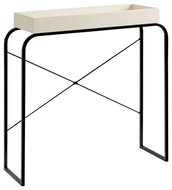 Yazzy 33.25" Rectangle Wood Console Table With Raised Edges