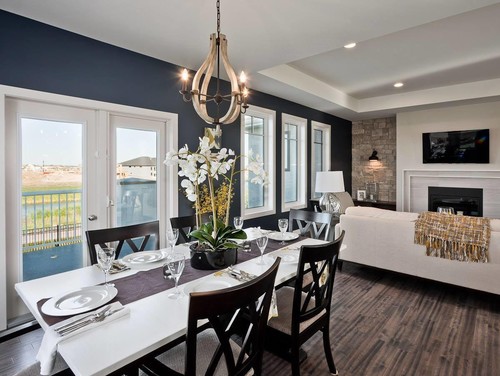 A navy accent wall looks stunning and this color is perfect to match any other trim paint colors or flooring