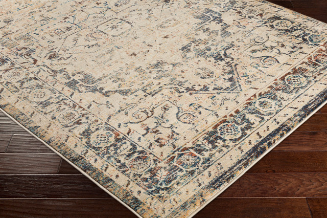 Tharunaya Traditional Dark Blue Burnt Orange Area Rug 5 3 X7 6