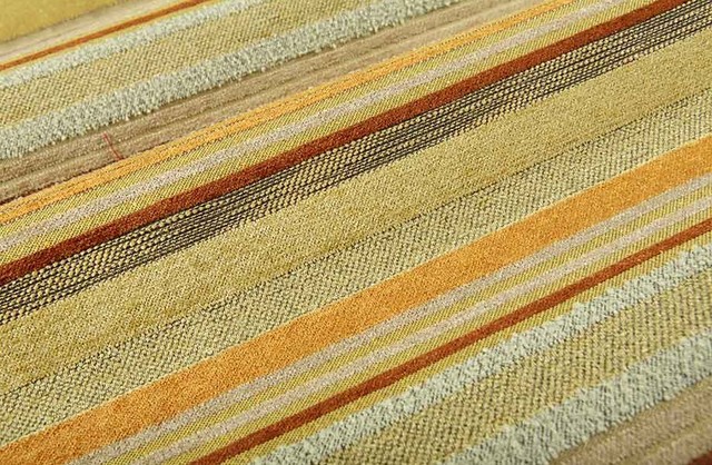 Rhodesian Stripe Chenille Upholstery Fabric in Sunshine