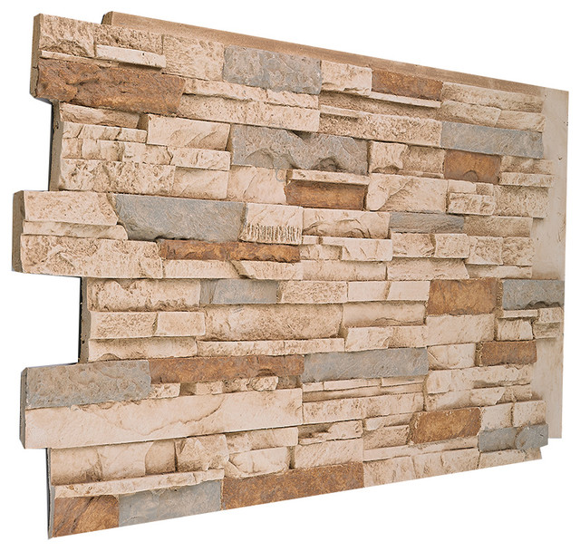 Faux Stacked Stone Wall Panel 48"W X 24"H Traditional Wall Panels by Buy Faux Stone