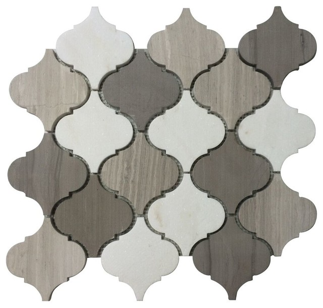 12 X12 Athens Gray Arabesque Blend Terranean Mosaic Tile 12 X12 Athens Gray Arabesque Blend Single Sheet
