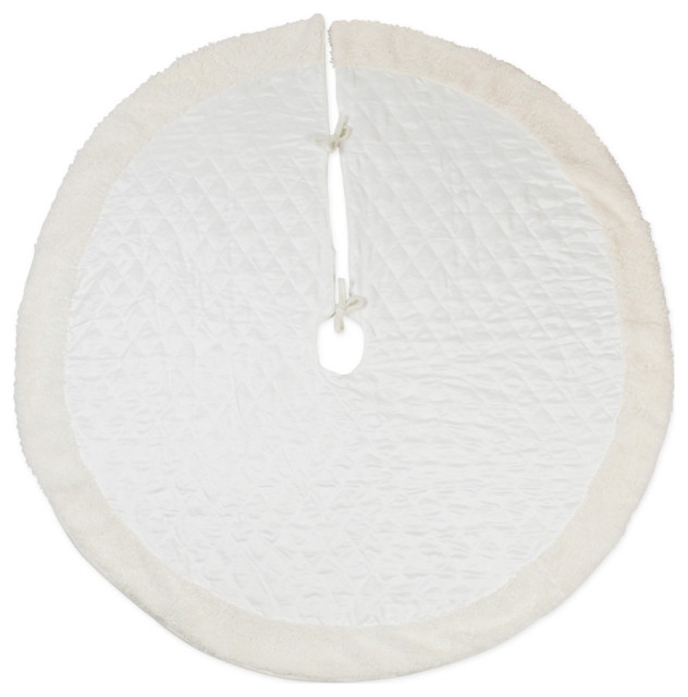 DII Cream Diamond Quilted Holiday Tree Skirt - Modern - Christmas Tree ...