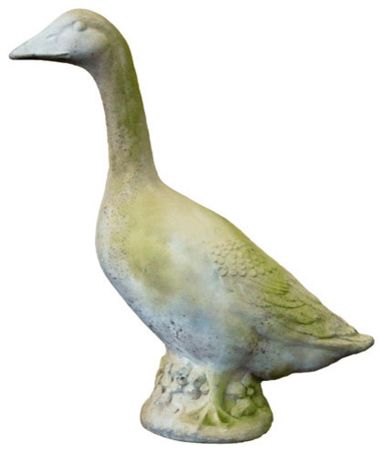 GREY GOOSE Unique Feathered Goose Statue Handcrafted Sculpture Free Standing Animal 