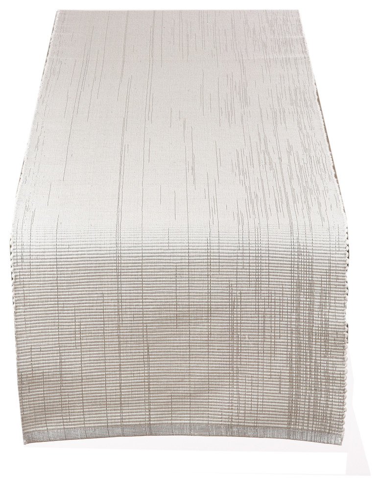 Astrid Shimmering Ribbed Cotton Table Runner Contemporary Table