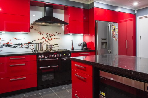 どんな色と組み合わせる 赤いキッチンのインテリア25選