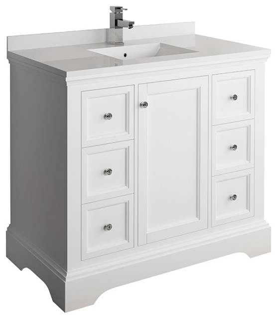 Fresca Windsor 40 Textured Cabinet With Top And Sink Transitional Bathroom Vanities Consoles By Houzz - 40 Sink Bathroom Vanity