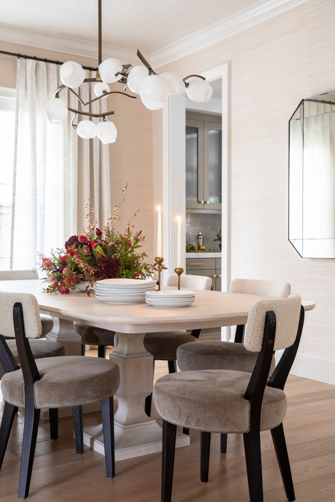Inspiration for a transitional dining room remodel in Orange County