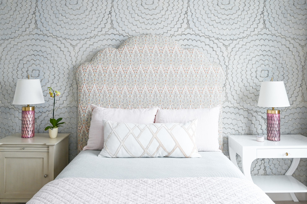Design ideas for a beach style bedroom in Houston.