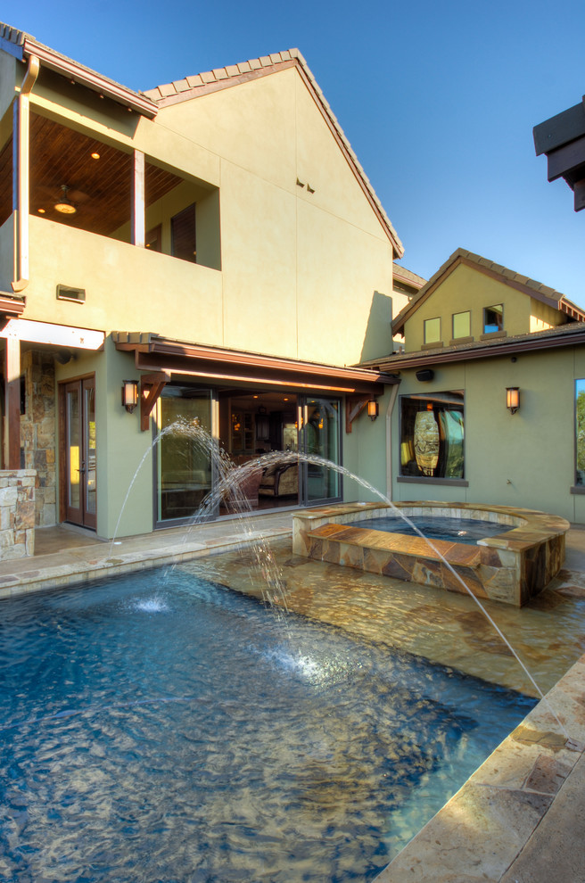 Inspiration for a rustic pool remodel in Austin