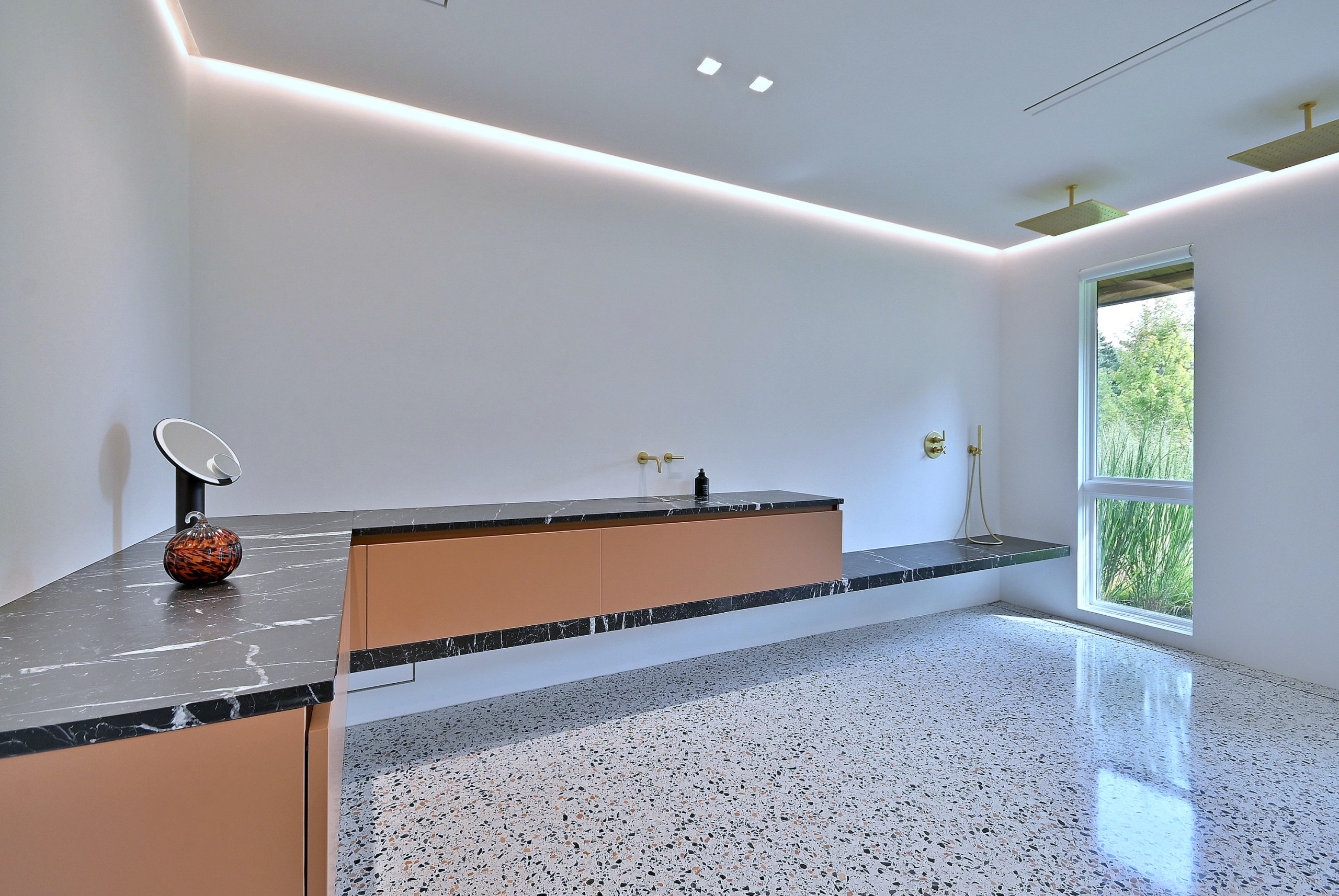 Modern Terrazzo Shower Room with Floating Details