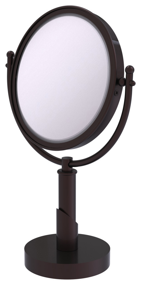 Soho 8" Vanity Top Make-Up Mirror 4X Magnification, Antique Bronze