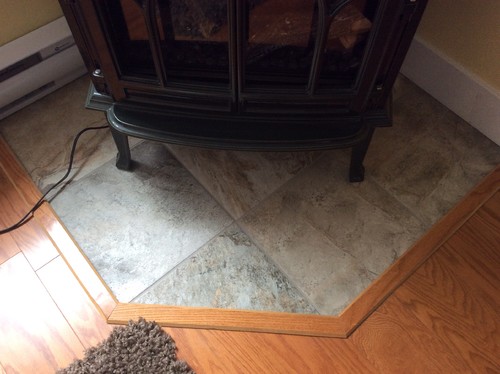 Tiles under woodstove Tiles under woodstove