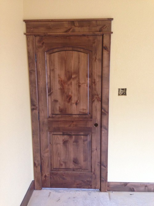 Solid Knotty Alder Wood interior doors with dark walnut stain and a ...