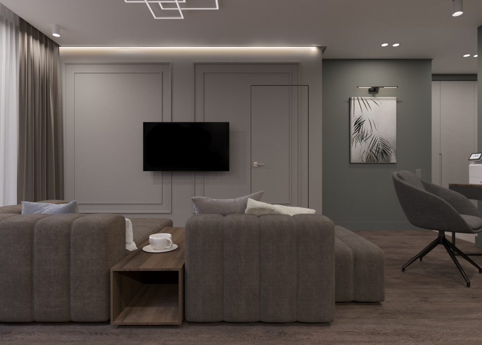 Дизайн проект квартиры в современном стиле, для девушки.