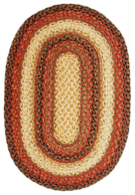 Russet Braided Jute Oval Rug, 4'x6' - Farmhouse - Area Rugs - by Beyond ...